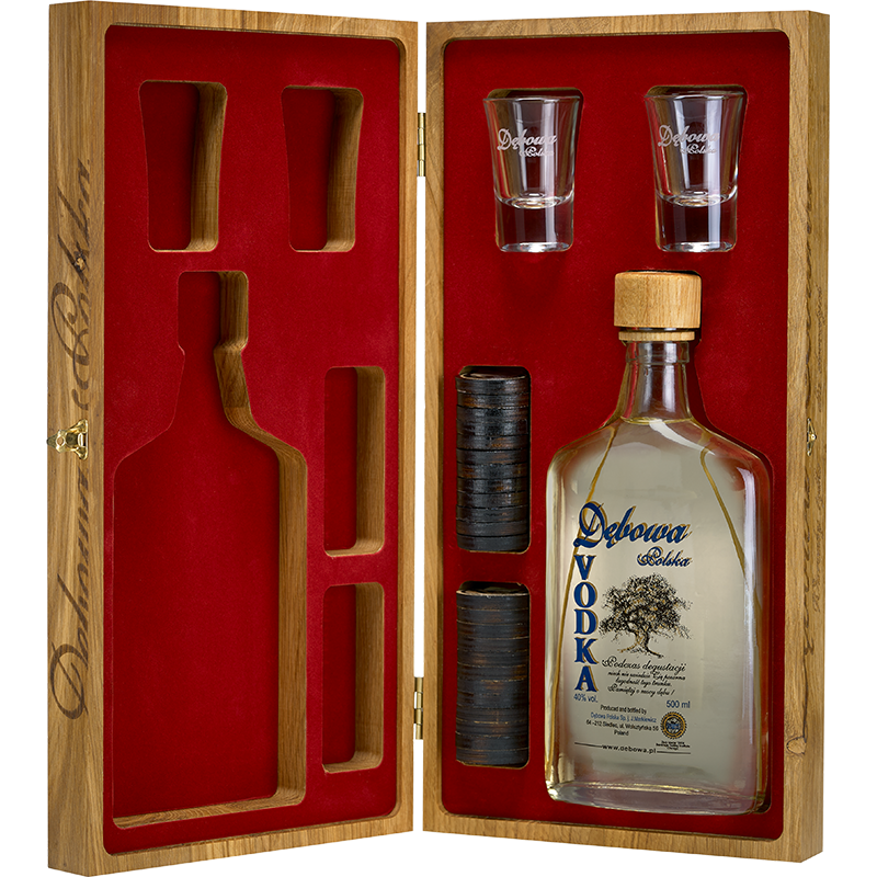 Debowa Oak Vodka. Dambord 0,50 Ltr 40 %